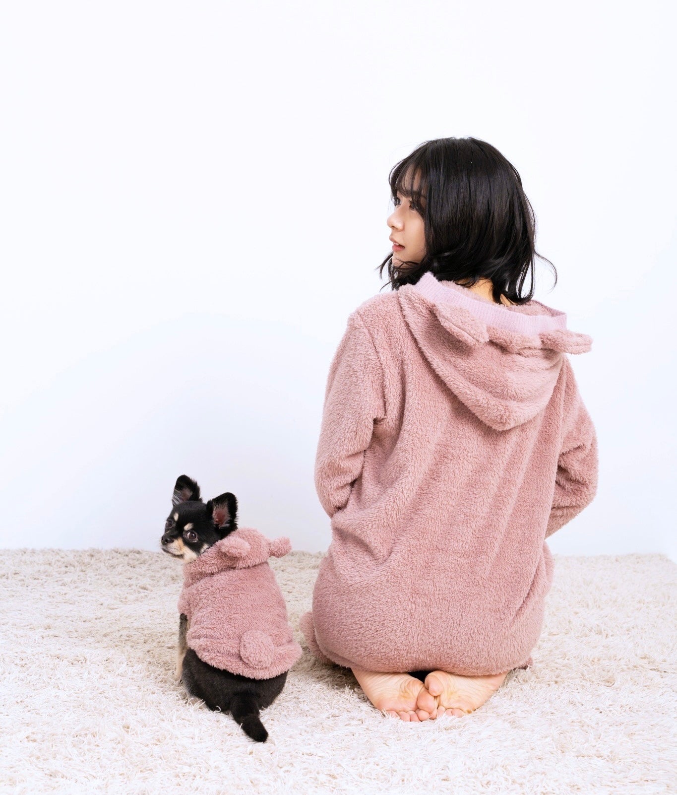 耳付きワンピース ペットとペアルック