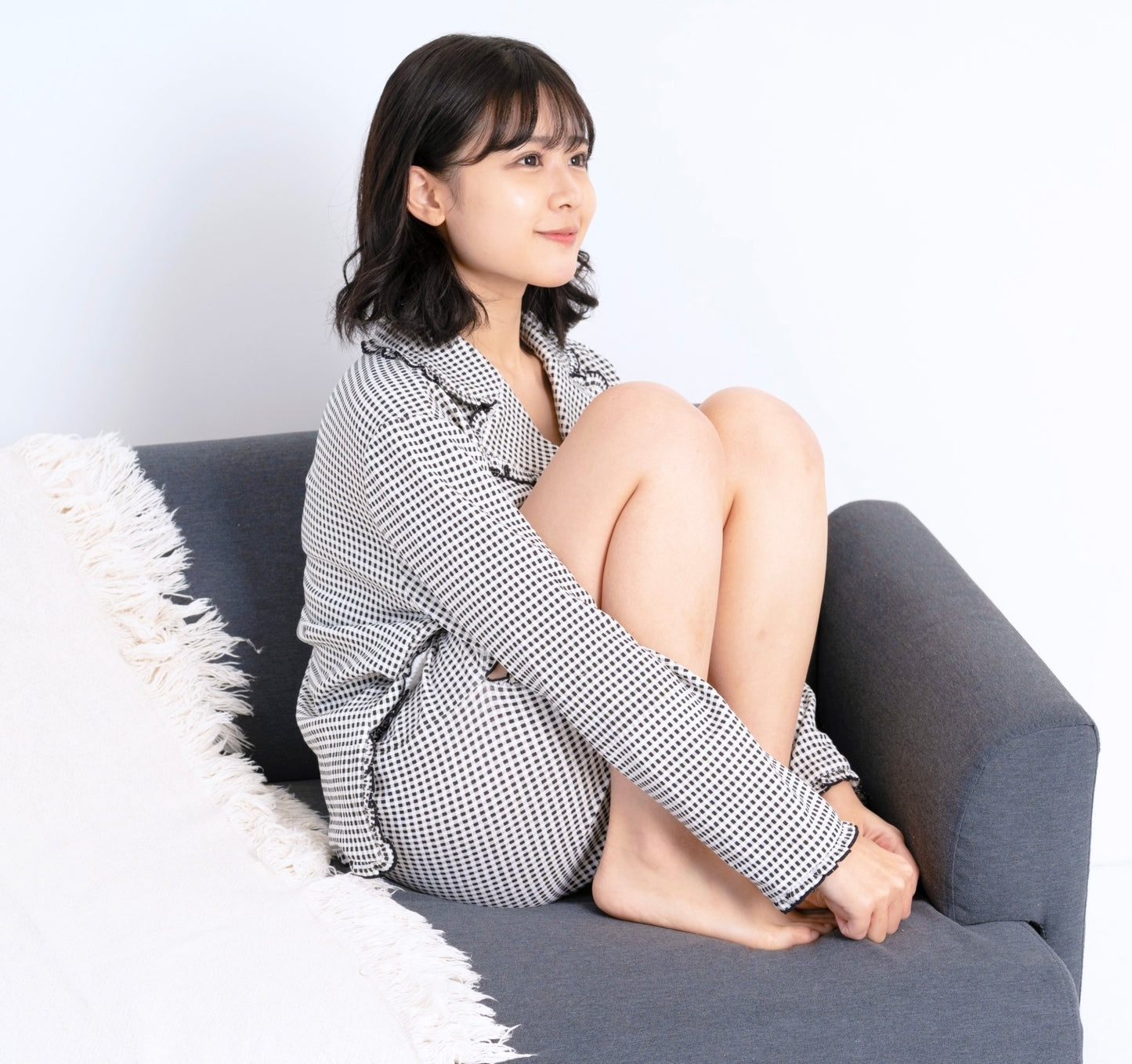 チェックシャツ(Black)